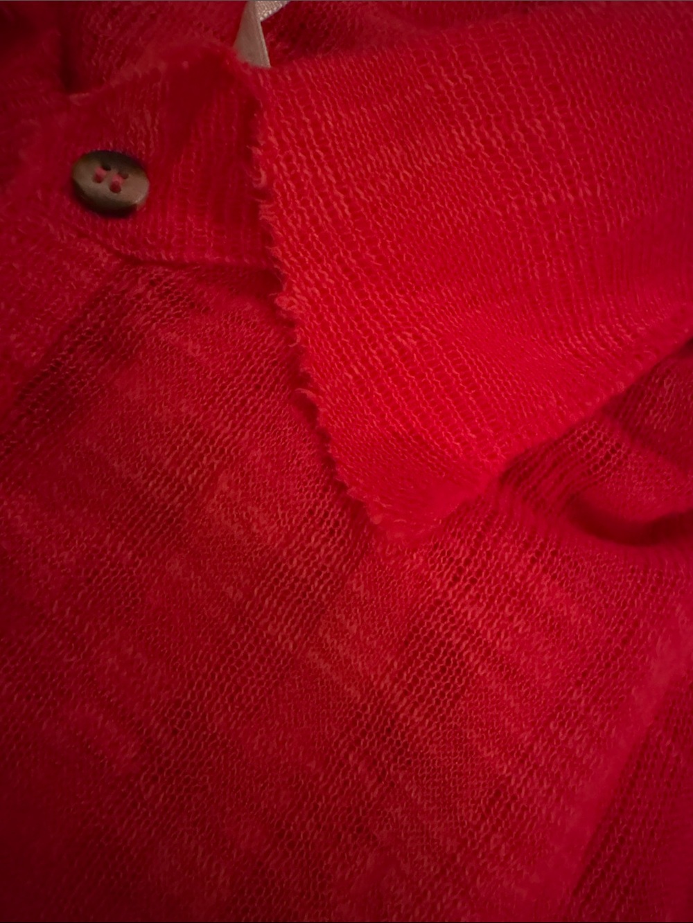 Free People Red Button-Up Lightweight Collared Shirt - Picture 4 of 6